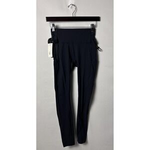 Outdoor Voices 7/8 Leggings Womens XS Black High Rise Pockets Zip Snacks